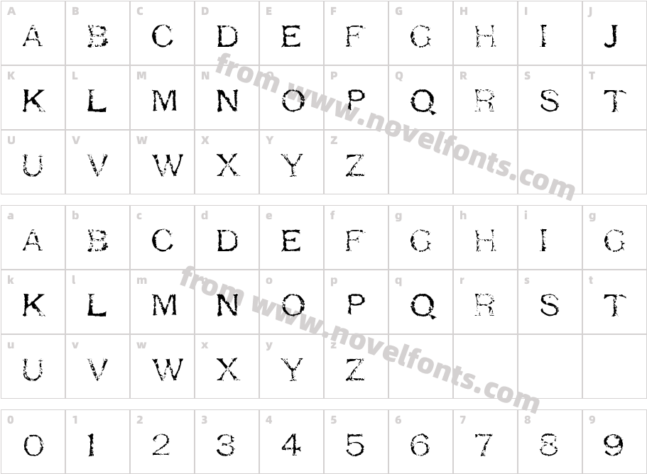 Respess Capitals LightCharacter Map