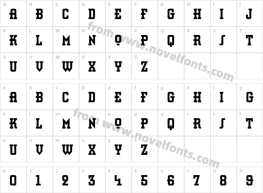 RetroBoldStd-CondensedCharacter Map