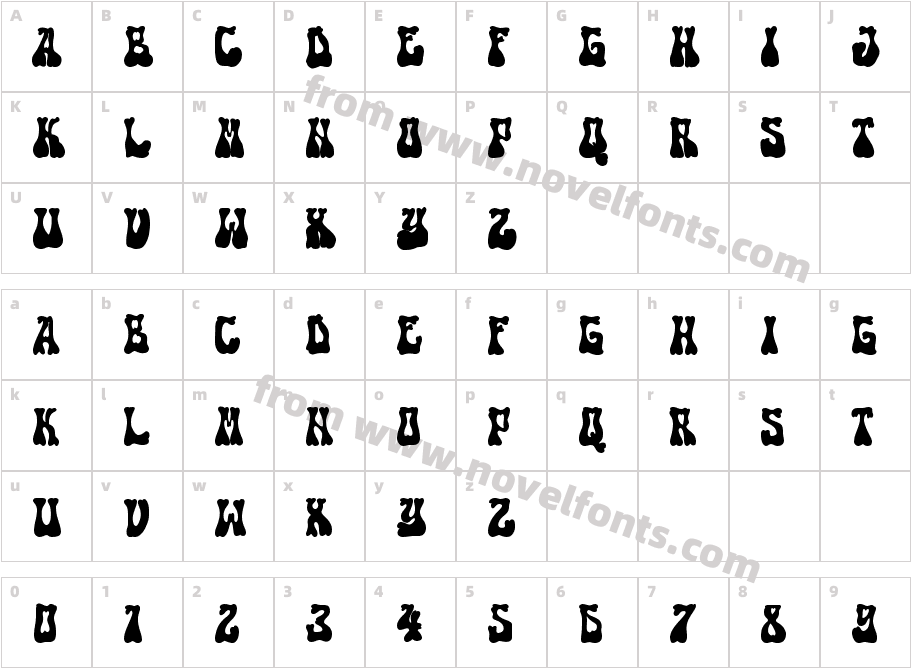 RetroBonesRegularCharacter Map