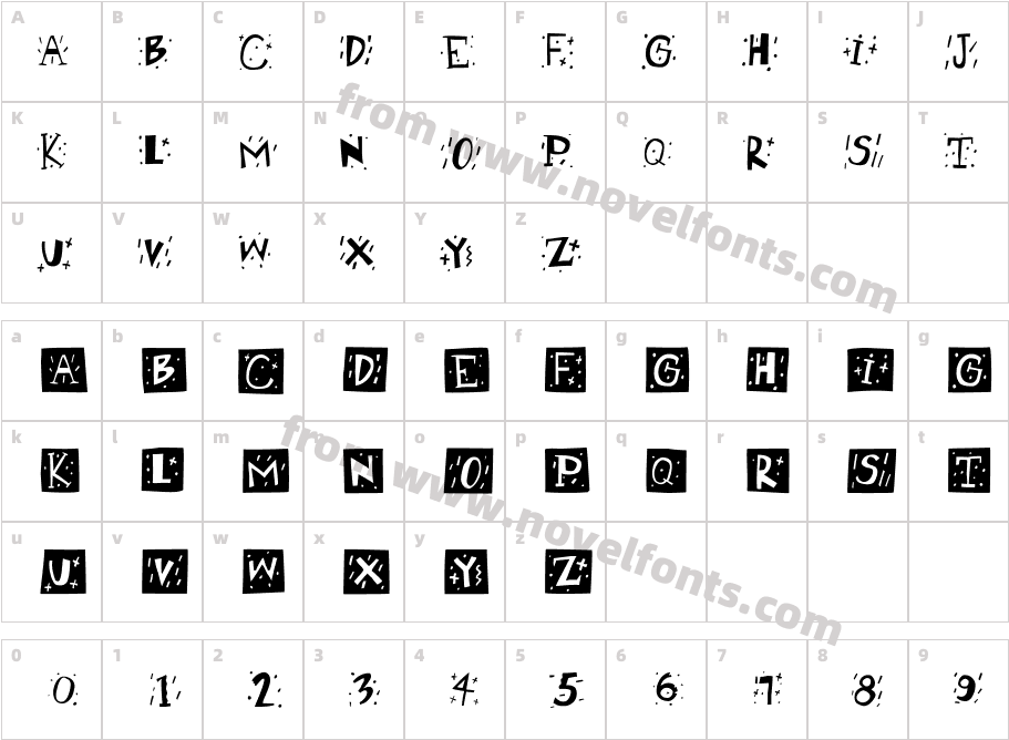 RetroCapsBWCharacter Map