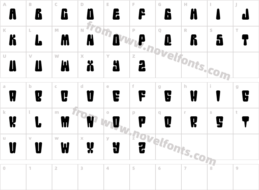 RetroDisco-NarrowCharacter Map