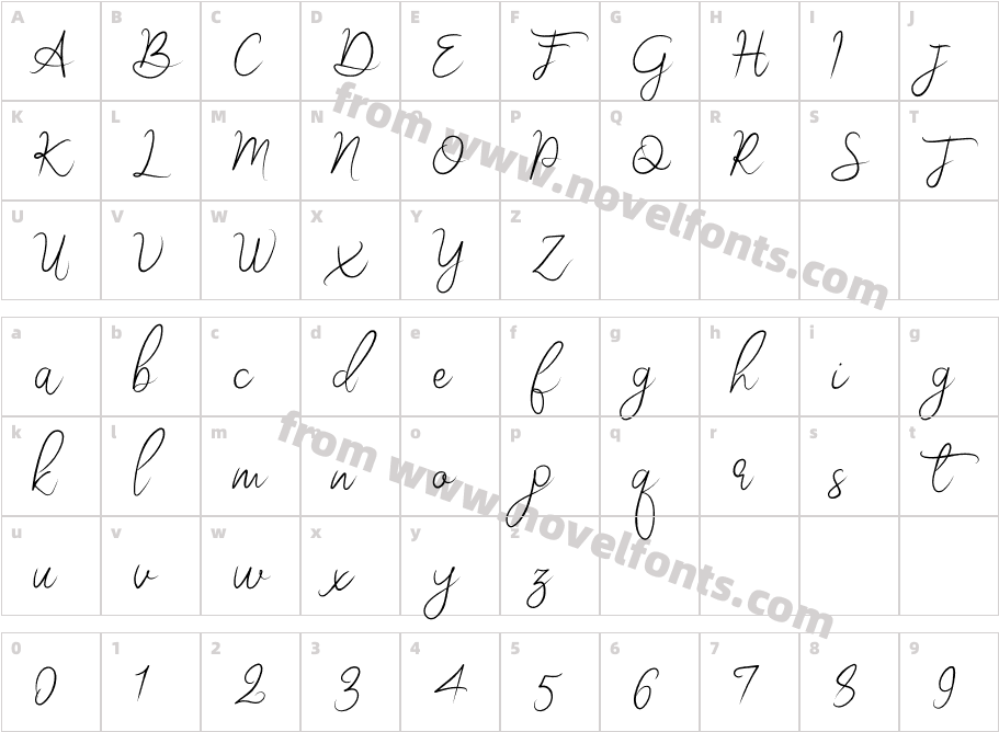 RetroMonogramRegularCharacter Map