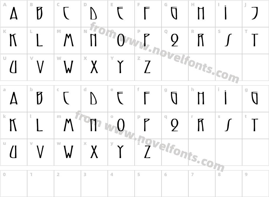 ReynoldCaps boldCharacter Map