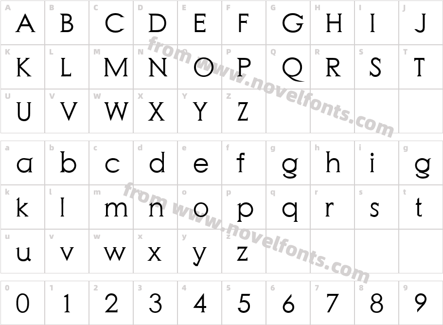 Reza Zulmi SerifCharacter Map