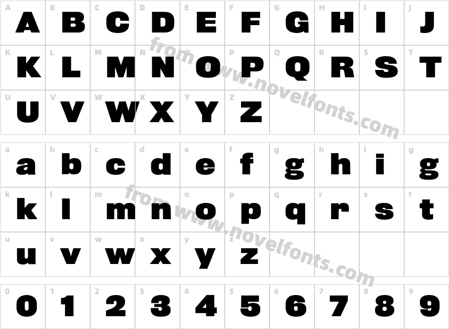 Rhode-BoldNormalCharacter Map