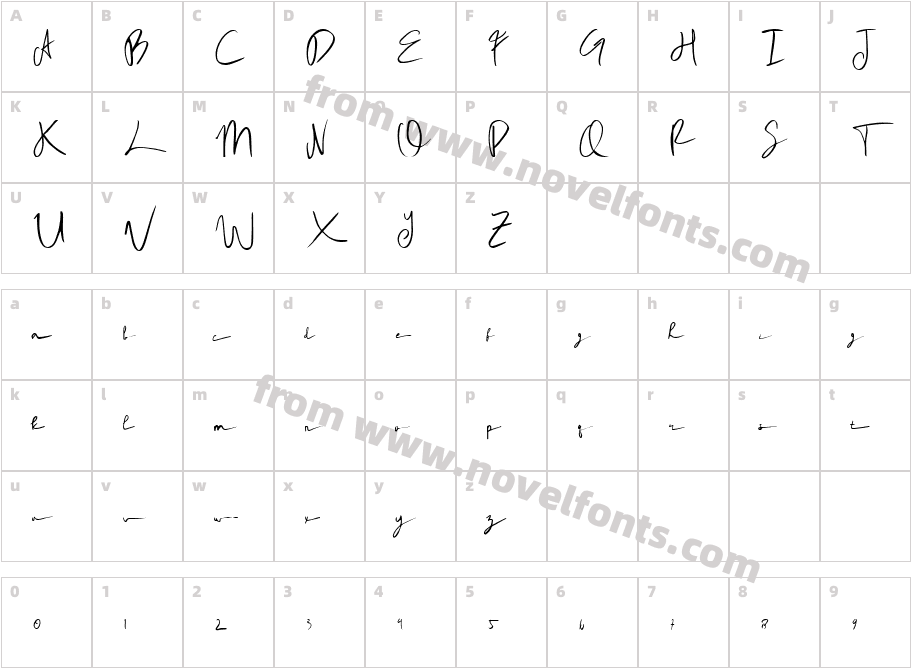 Rhoutte Ganol Demo RegularCharacter Map