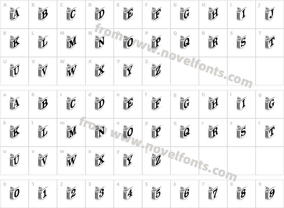 Ribbons RegularCharacter Map