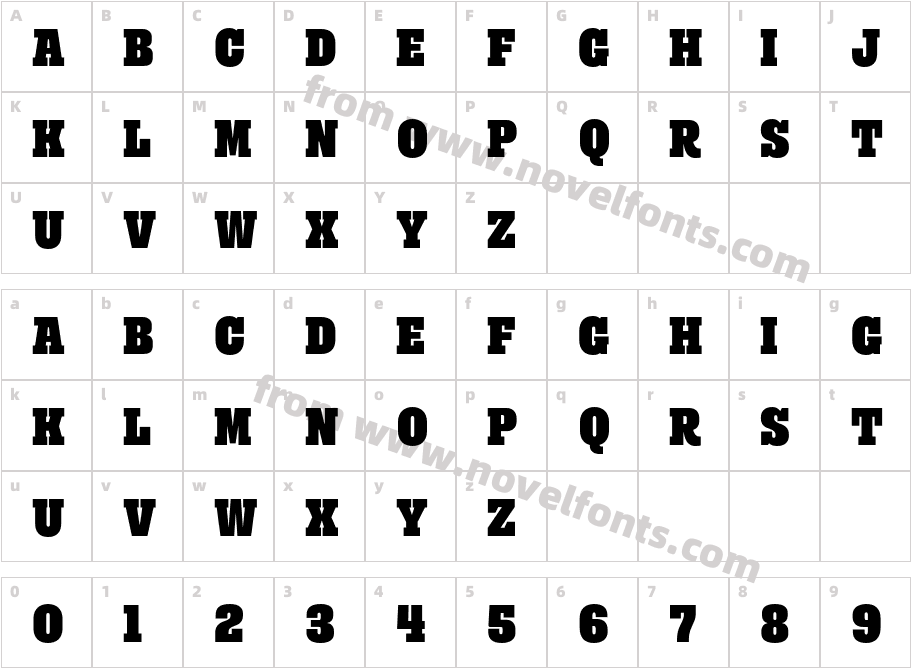 Rita Ultra Bold DEMOCharacter Map