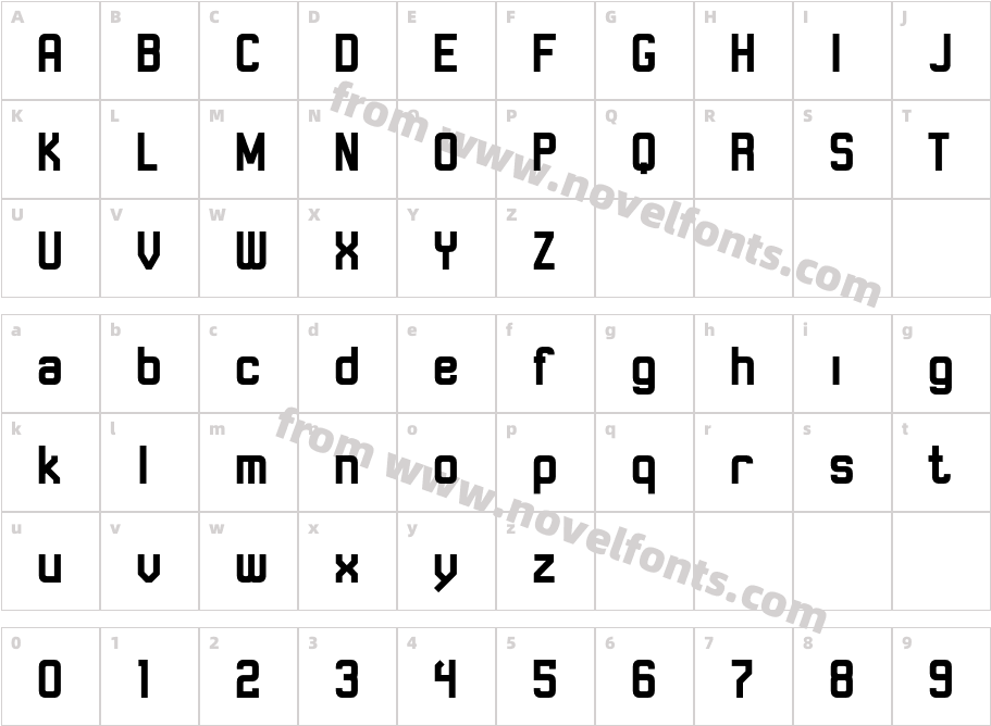 RobustICG-BoldCharacter Map