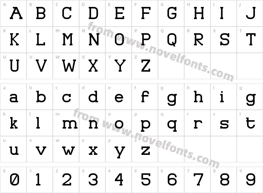 Asakura SlabCharacter Map