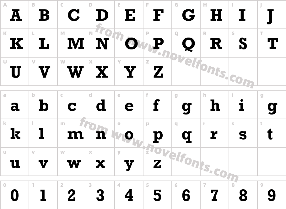 Rockwell BoldCharacter Map