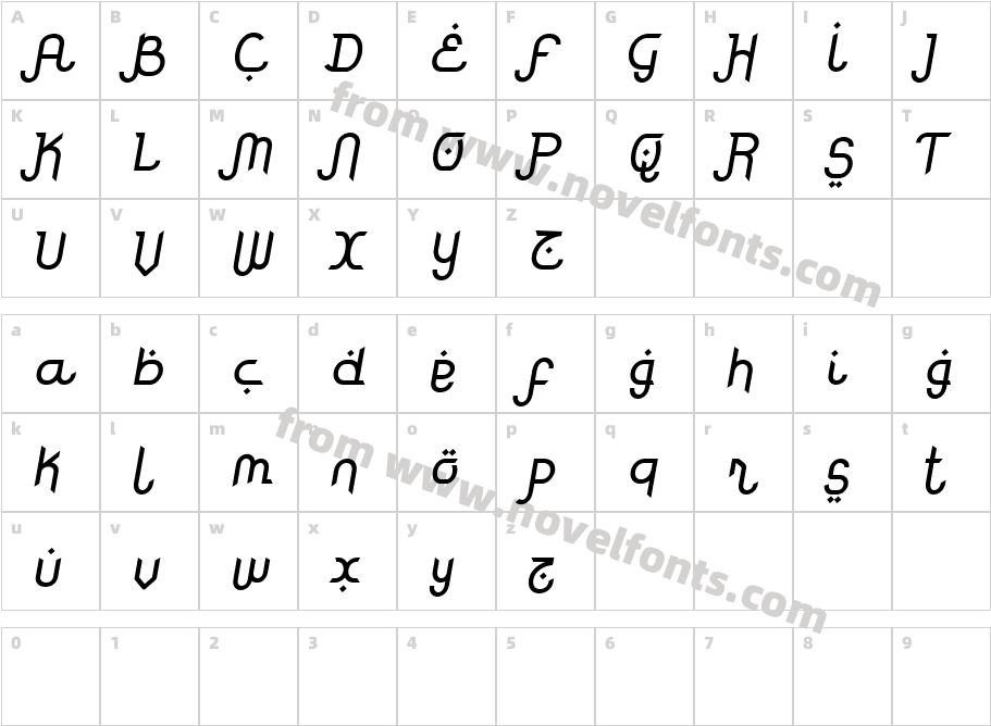 Rodja Alt End SlantedCharacter Map