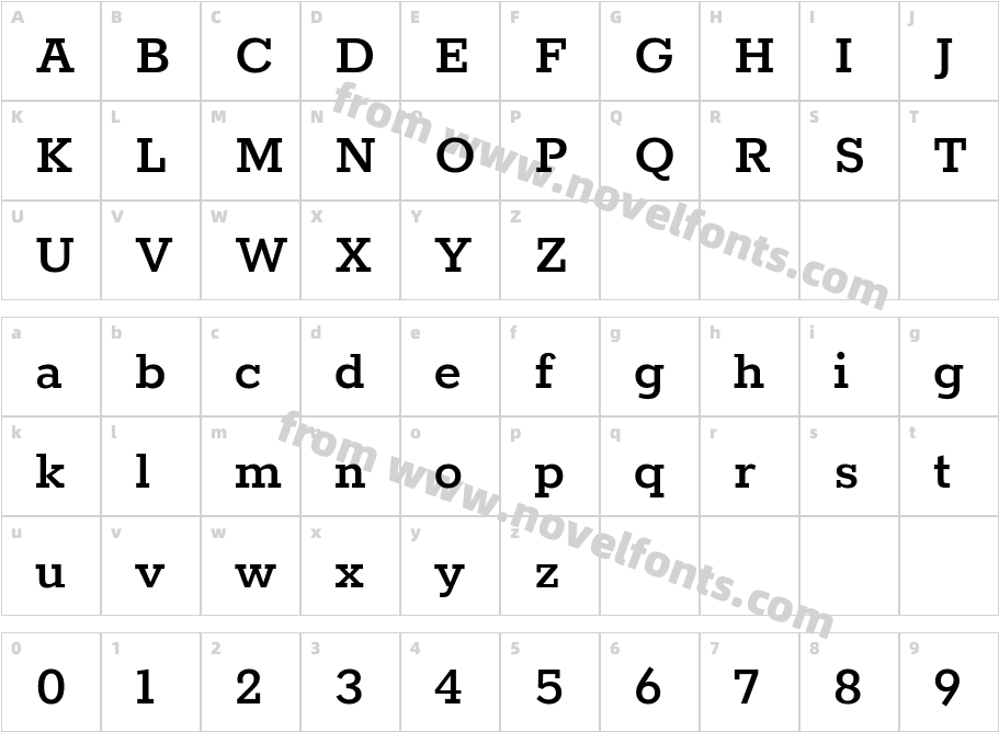 Rokkitt SemiBoldCharacter Map