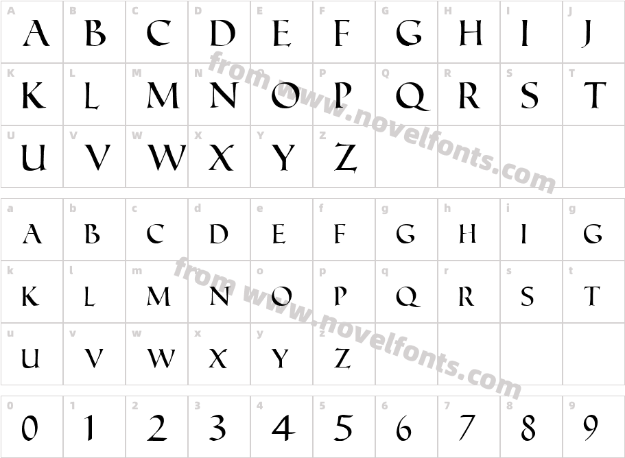 Roman CapsCharacter Map