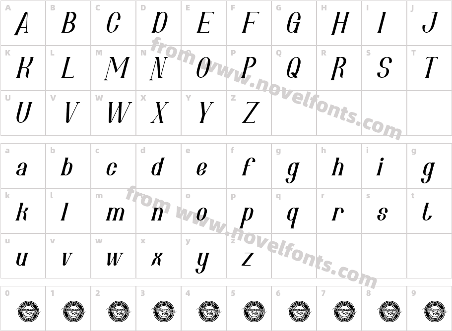 Roman Murphy Demo ItalicCharacter Map