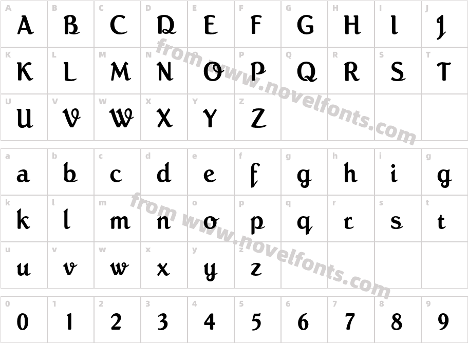 RomanScriptEFCharacter Map