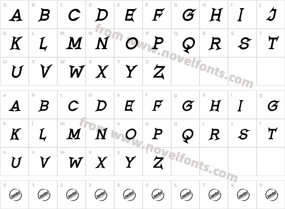 Romanicum-BoldItalicCharacter Map