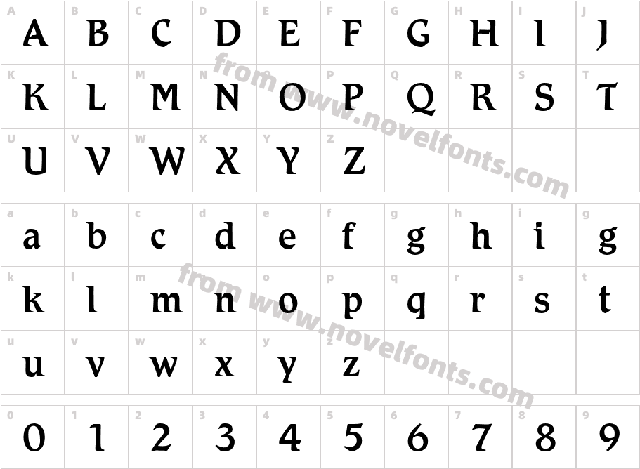 Romic-MediumCharacter Map