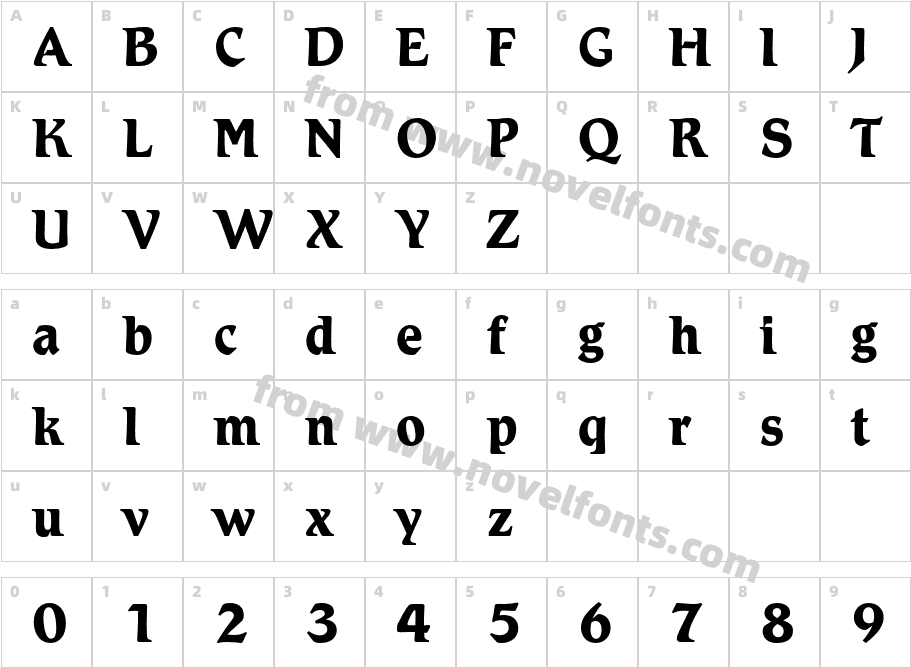 RomicStd-BoldCharacter Map