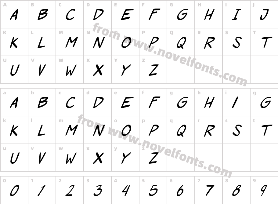 Roof runners ItalicCharacter Map