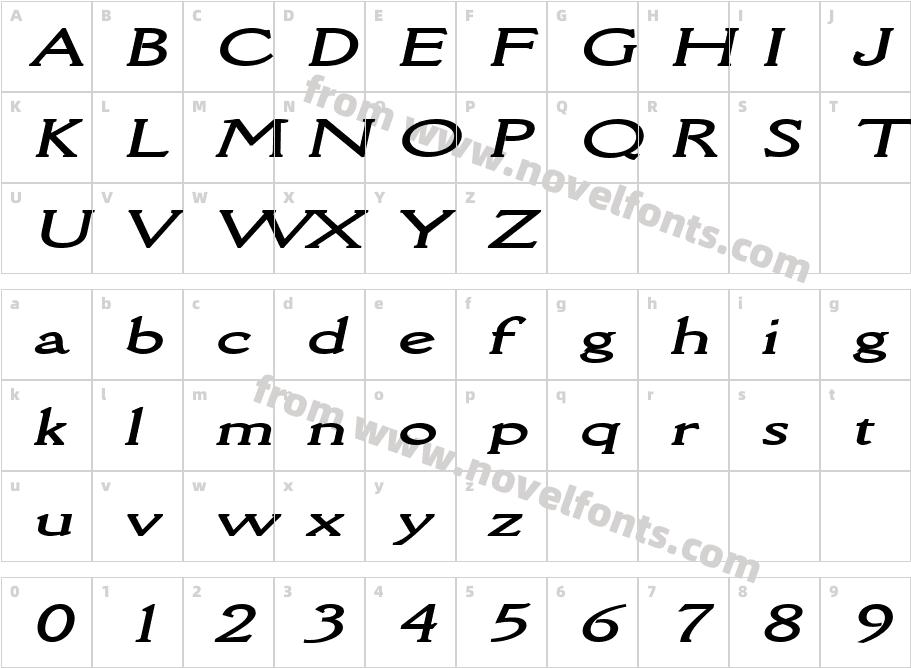 Rory Extended BoldItalicCharacter Map