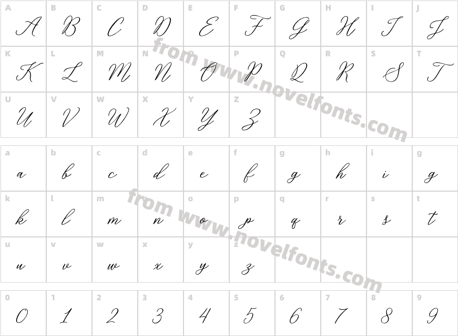 Rosabelia SLDTCharacter Map