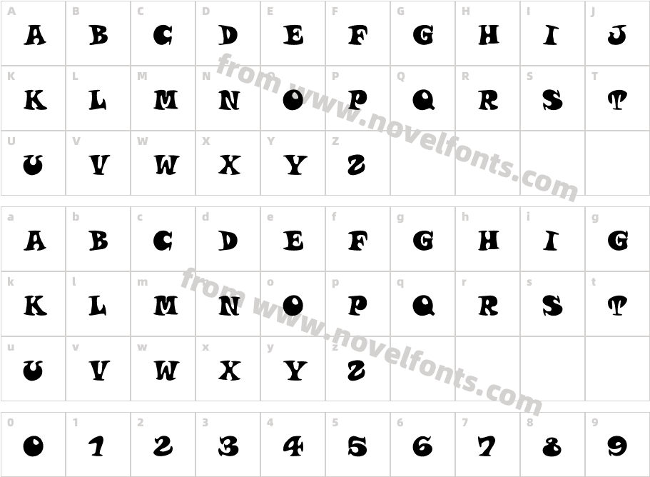 Roucorns RegularCharacter Map