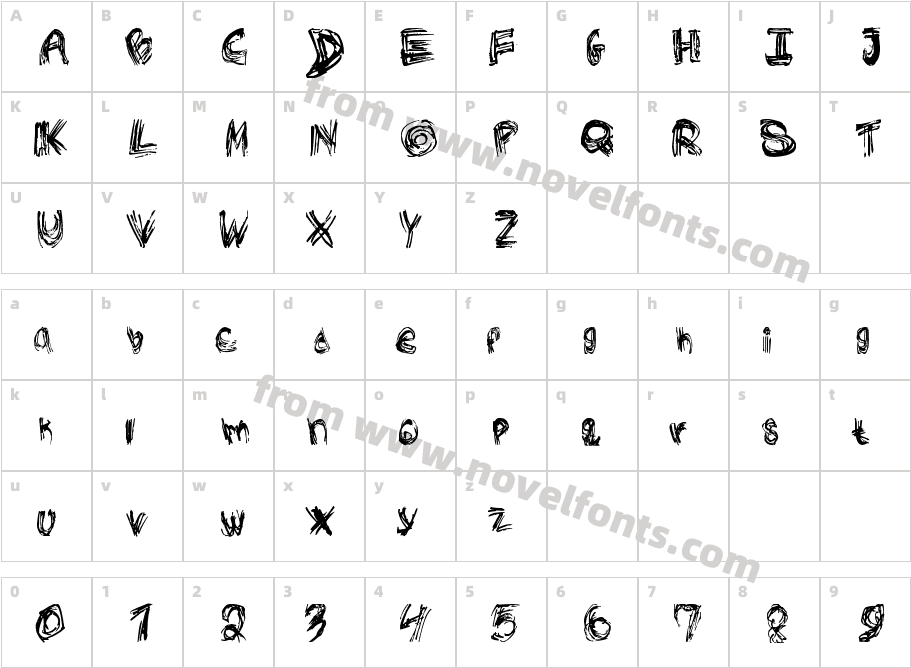 Rough OutlineCharacter Map