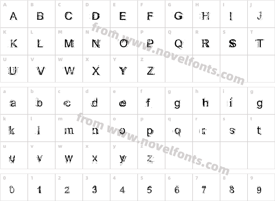 Rough linenCharacter Map