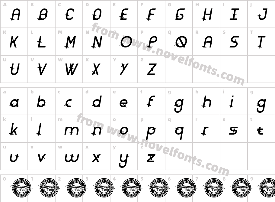 Rounded Barbed Demo ItalicCharacter Map