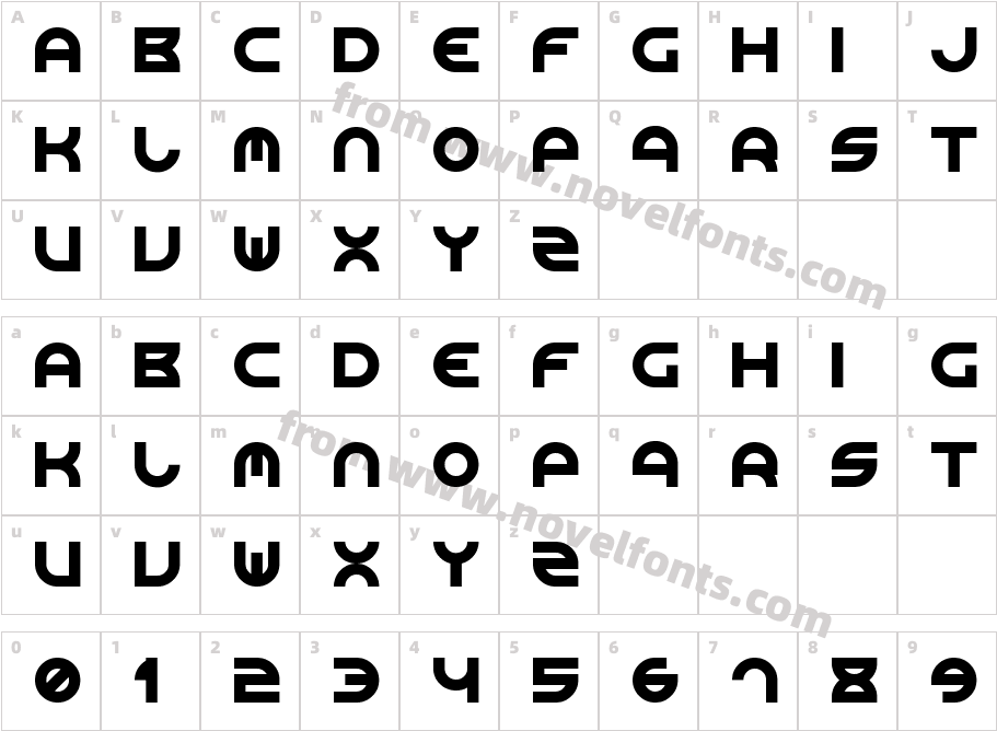 Rounded Line 7Character Map