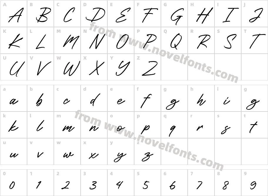 Roustel-RegularCharacter Map