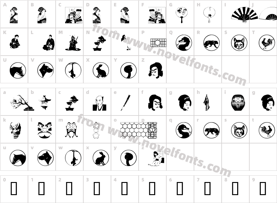 Asian DingsCharacter Map
