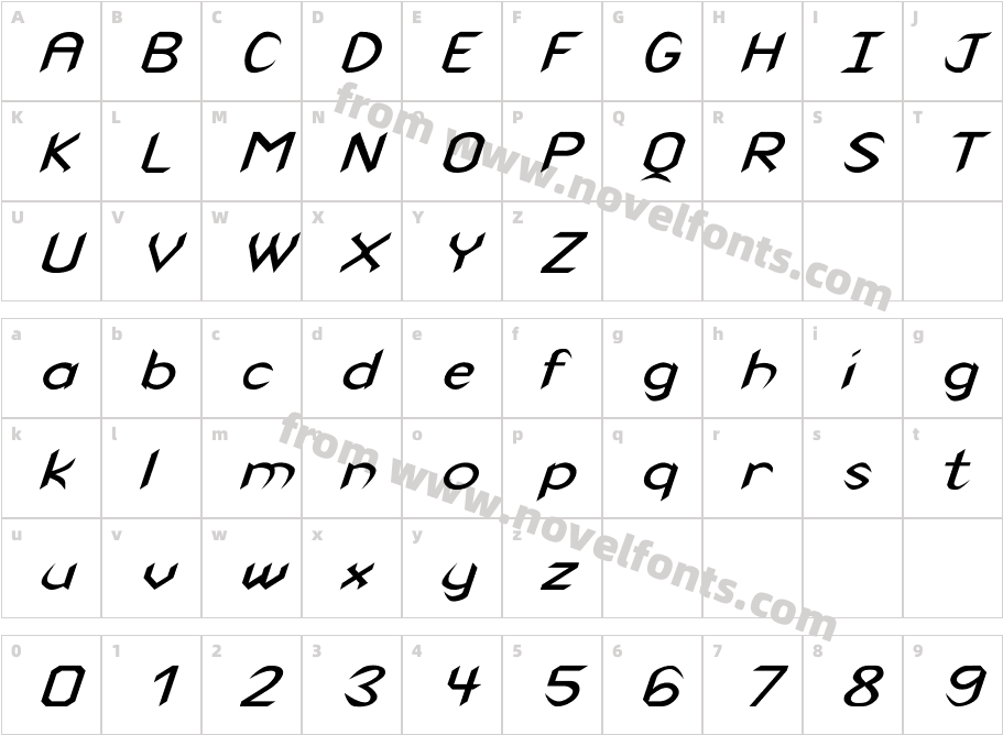 Rscanaith Wd ItalicCharacter Map