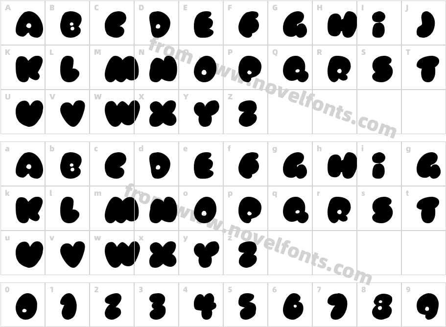 RubberneckCharacter Map