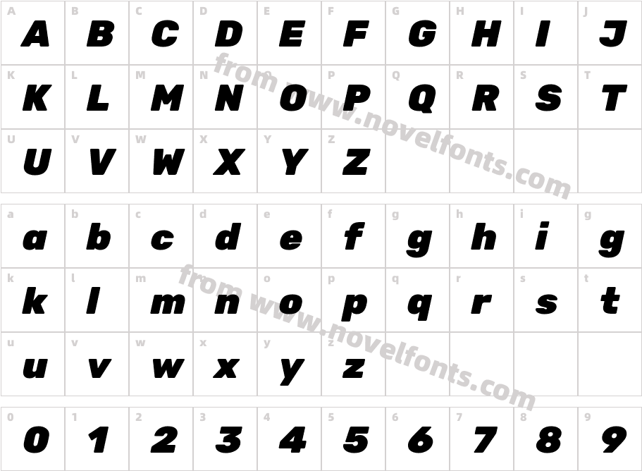 Rubik Black ItalicCharacter Map