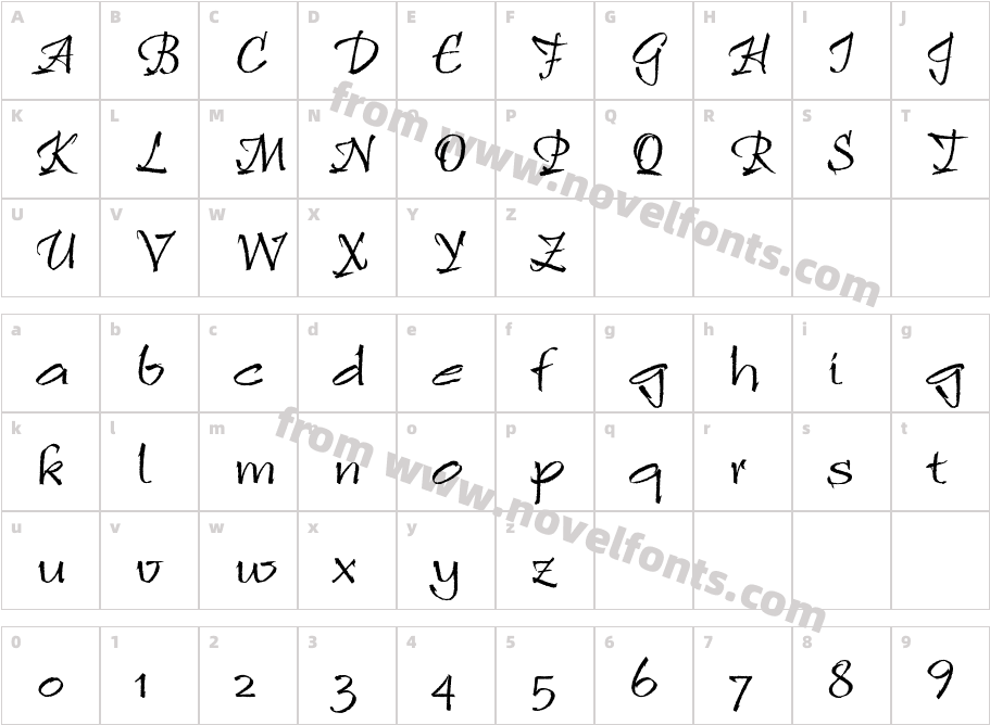 RulingScriptLTStd-2Character Map