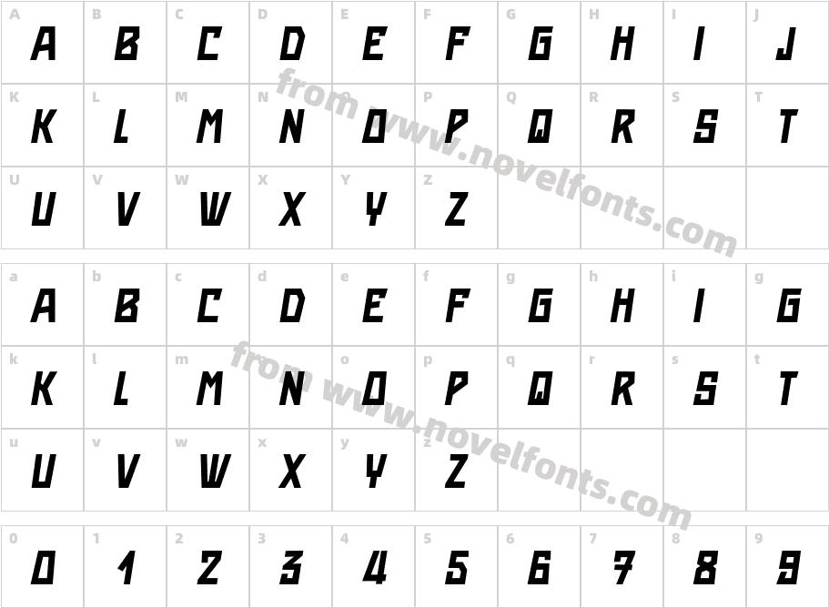 Rumba ItalicCharacter Map