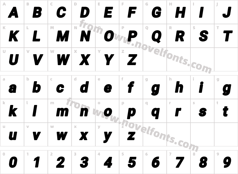 Asimov Print E ItalicCharacter Map