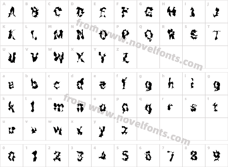 Asimov Silicon NarrowCharacter Map