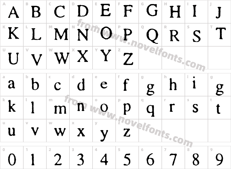 SA CintaCharacter Map