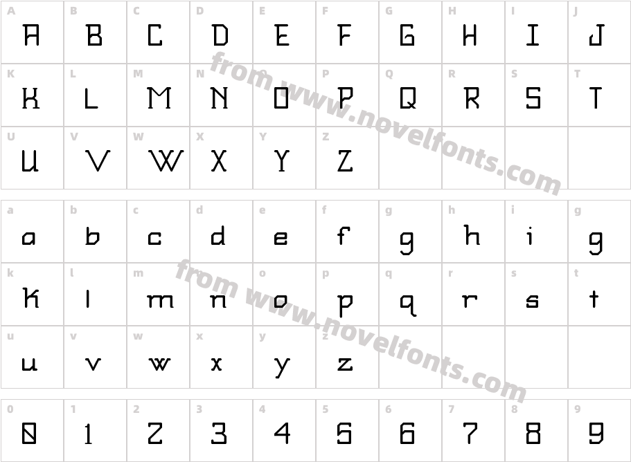 SBModernStd_Bold RegularCharacter Map