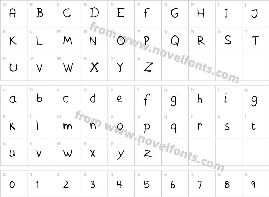 AskesHandwritingCharacter Map