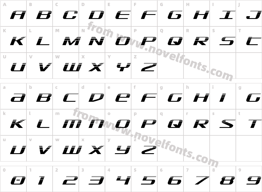 SDF Halftone ItalicCharacter Map