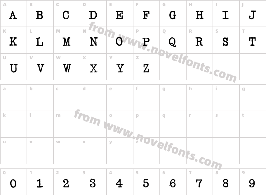 SENTA Schreibmaschine DemoCharacter Map