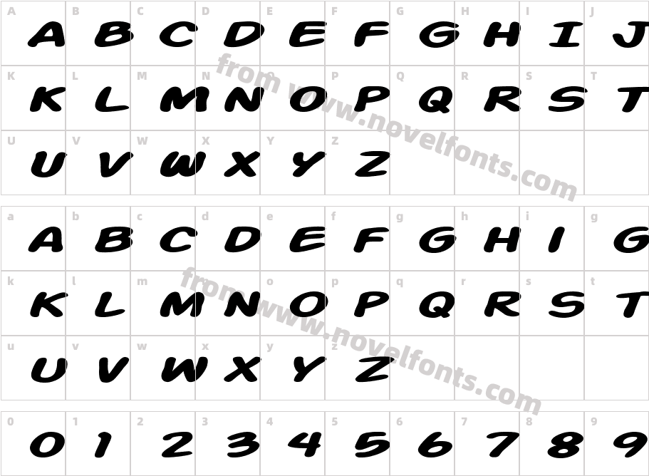 SF Action Man ExtendedCharacter Map