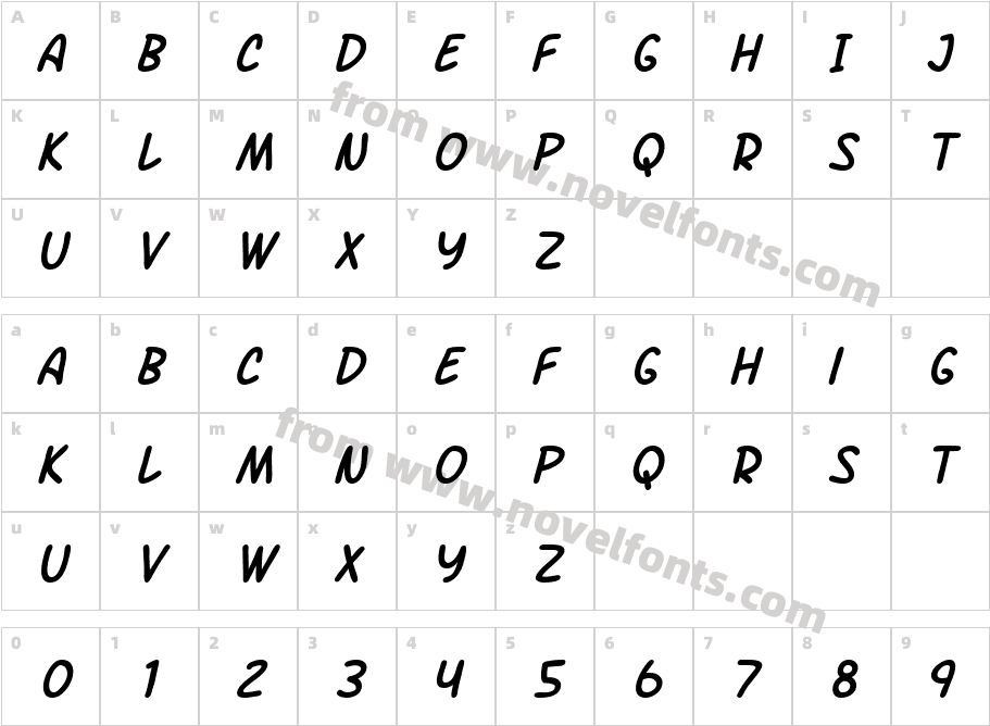 SF Arch Rival ItalicCharacter Map