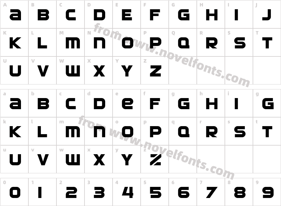 SF Automaton BoldCharacter Map