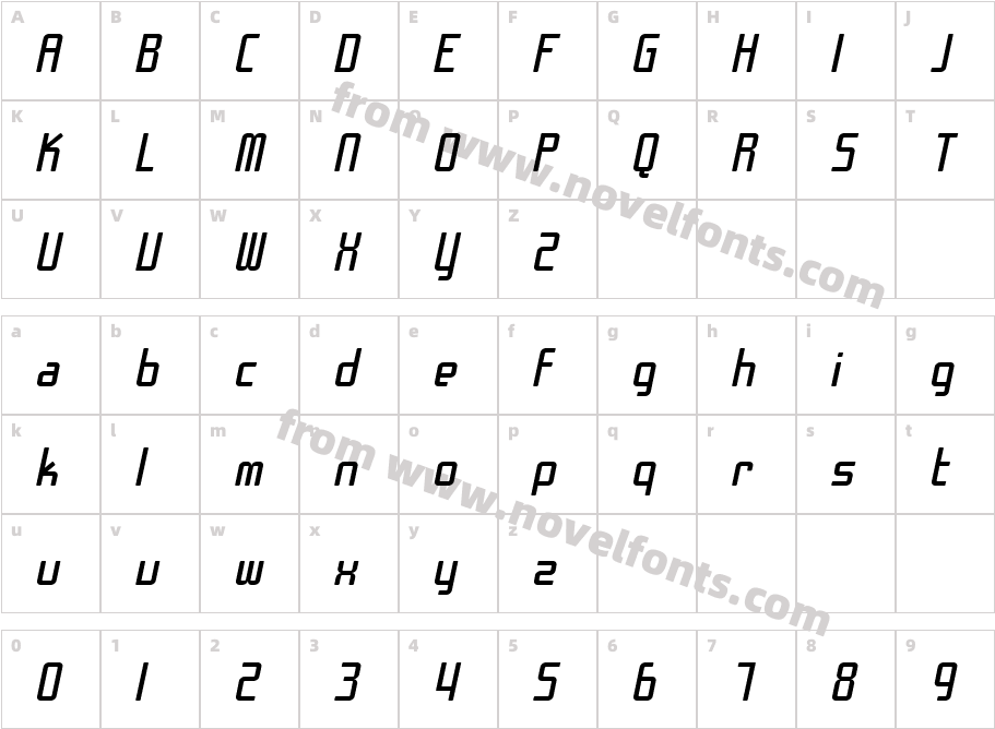 SF Chrome Fenders ObliqueCharacter Map