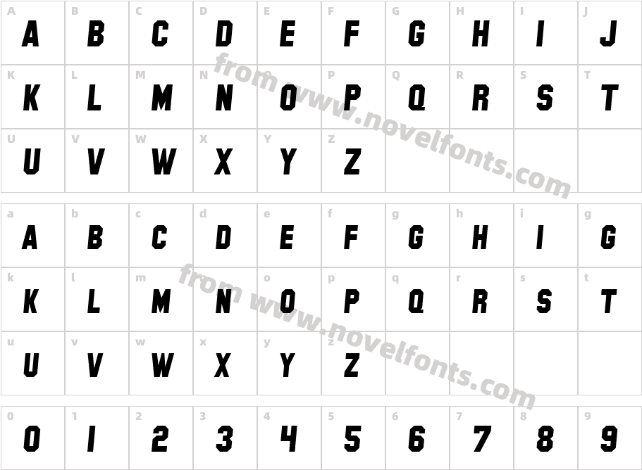 SF Collegiate Solid ItalicCharacter Map